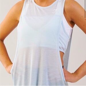 BNWT GymShark 2-in-1 Tank Top Ice Blue Size Small